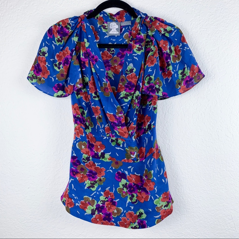 [Anthro- Girls from Savoy] 100% silk blouse size M